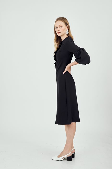 שמלת שרוולי בלון שחור