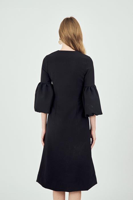 שמלת שרוולי בלון שחור