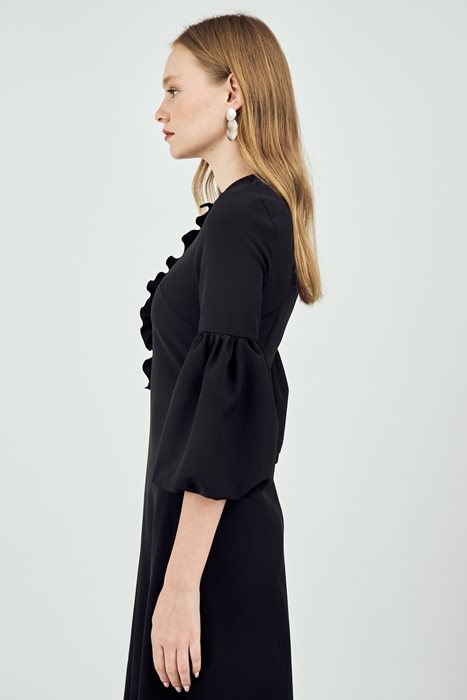 שמלת שרוולי בלון שחור