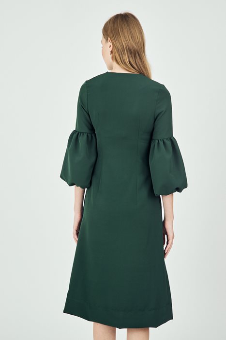 שמלת שרוולי בלון ירוק בקבוק