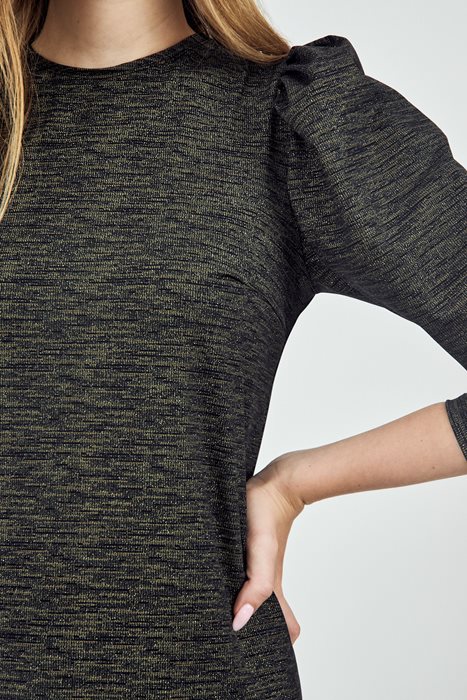 שמלת לייקרה נצנצים שחור-זהב