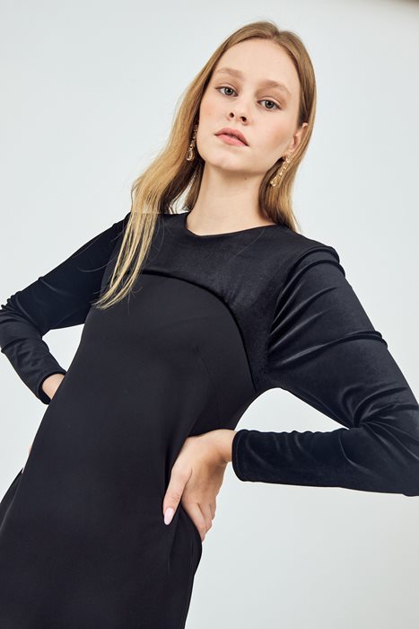 שמלת חצי קטיפה שחור