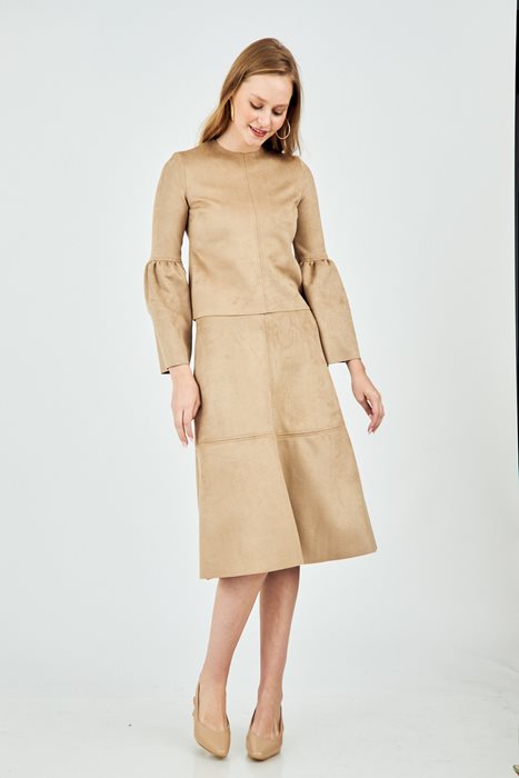 חולצת זמש בז'