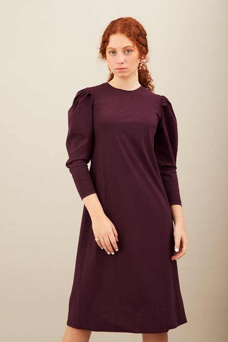 שמלת לייקרה נצנצים סגול- יין נוצץ