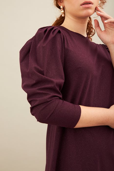 שמלת לייקרה נצנצים סגול- יין נוצץ