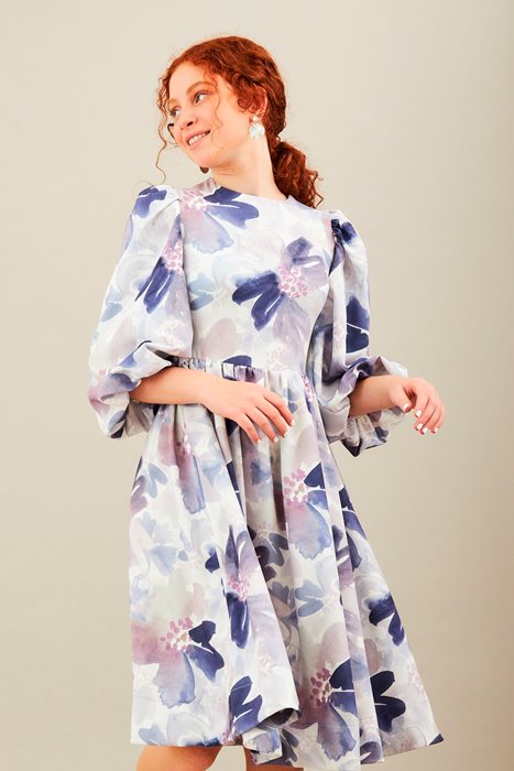 שמלה פרחונית גוצ'י אפור