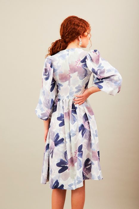 שמלה פרחונית גוצ'י אפור