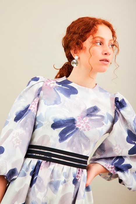 שמלה פרחונית גוצ'י אפור