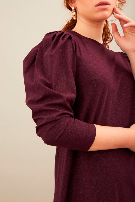 שמלת לייקרה נצנצים סגול- יין