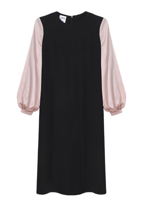 שמלת אורגנזה בשרוול ורוד