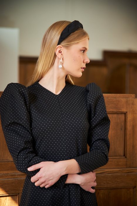 שמלת בוקלה נקודות כסוף