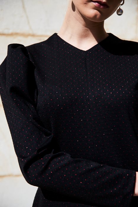 שמלת בוקלה נקודות בורדו