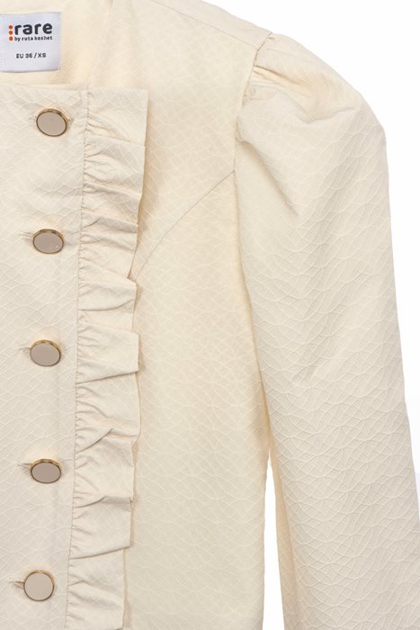 סט חצאית וחולצה ג'אקרד בז'