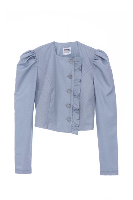 סט חצאית וחולצה ג'אקרד אפור תכלכל