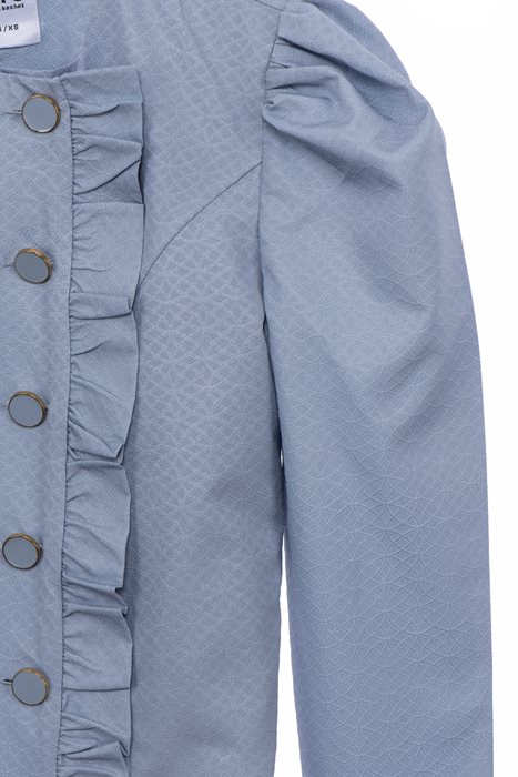 סט חצאית וחולצה ג'אקרד אפור תכלכל