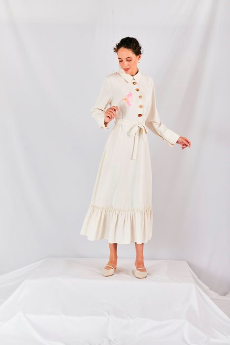 שמלה לבנה קומות חגיגית מידי