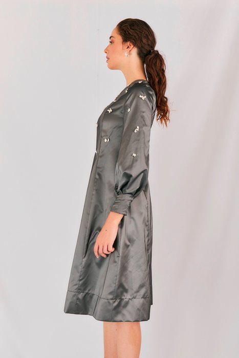 שמלת טאפט ואבנים כסוף כהה