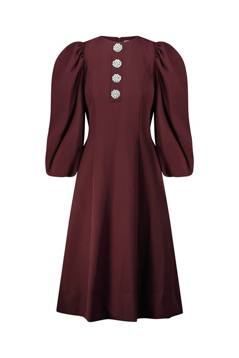 שמלת שרוולים תפוחים ויהלומים בורדו יין