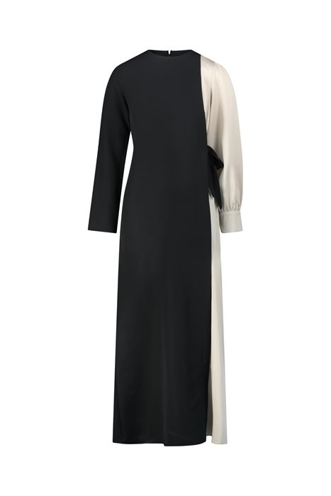 שמלה חצי שחור חצי לבן קשירה