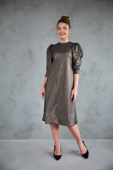 שמלת נצנץ זהב נקודות