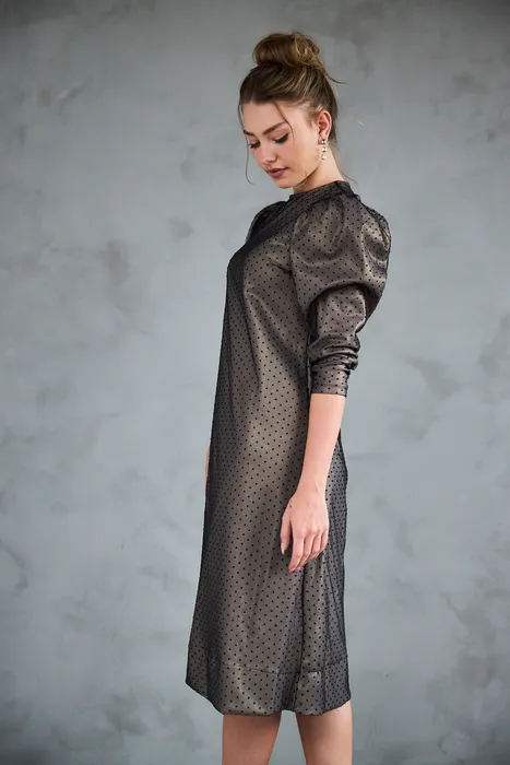 שמלת נצנץ זהב נקודות