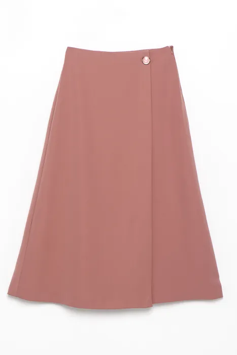 סט חולצה סאטן וחצאית ורוד