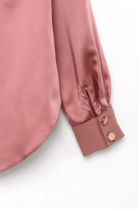 סט חולצה סאטן וחצאית ורוד