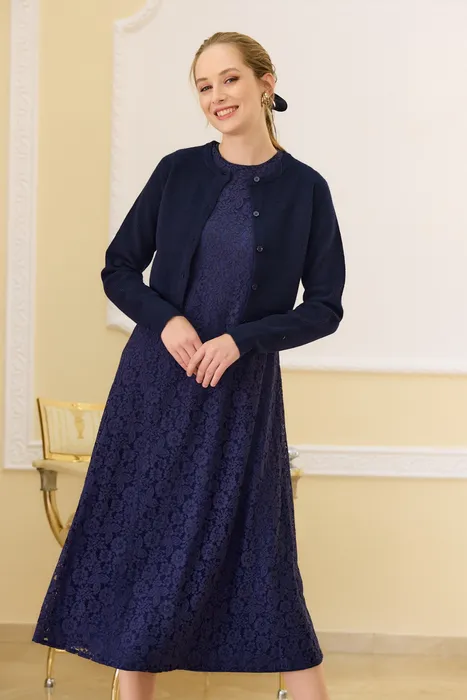 שמלת סרפן תחרה חום אדמה