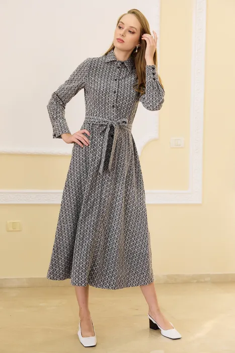 שמלת רקמה מידי שחור