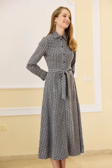 שמלת רקמה מידי בז'