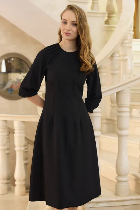 שמלת שיפון רגלן שחור