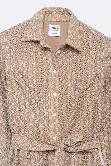 שמלת רקמה מידי בז'