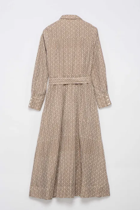 שמלת רקמה מידי בז'