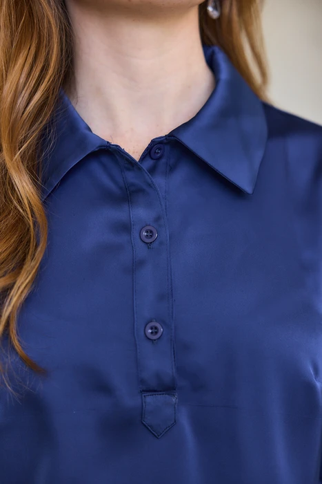 סט סאטן חלק כחול רויאל