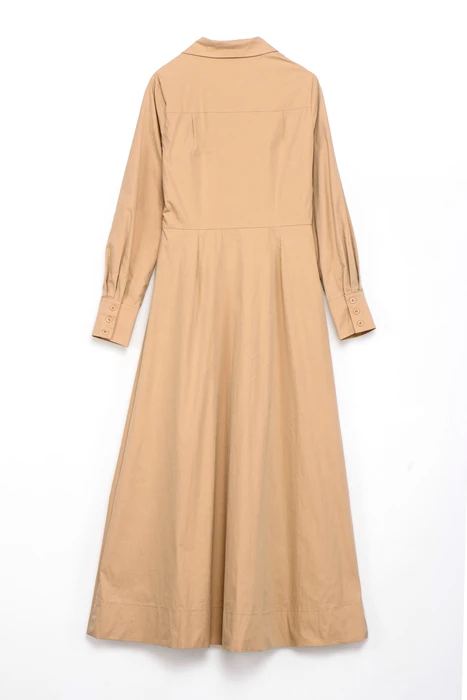 שמלת מידי עם חגורות בז'