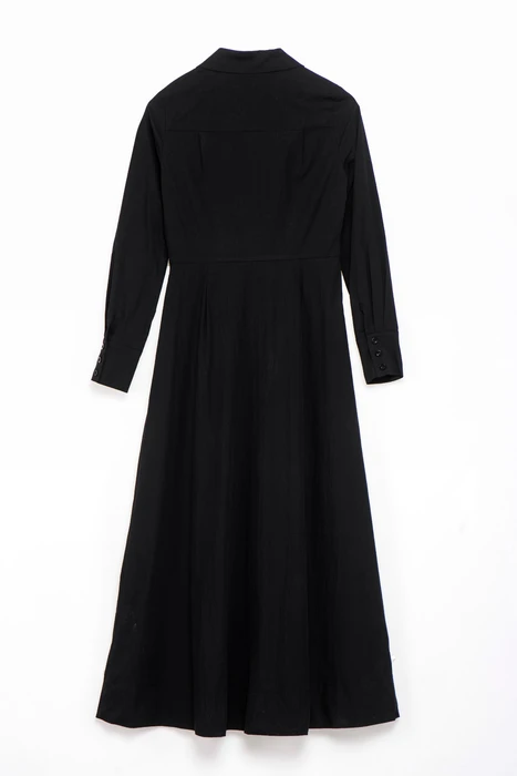 שמלת מידי עם חגורות שחורה