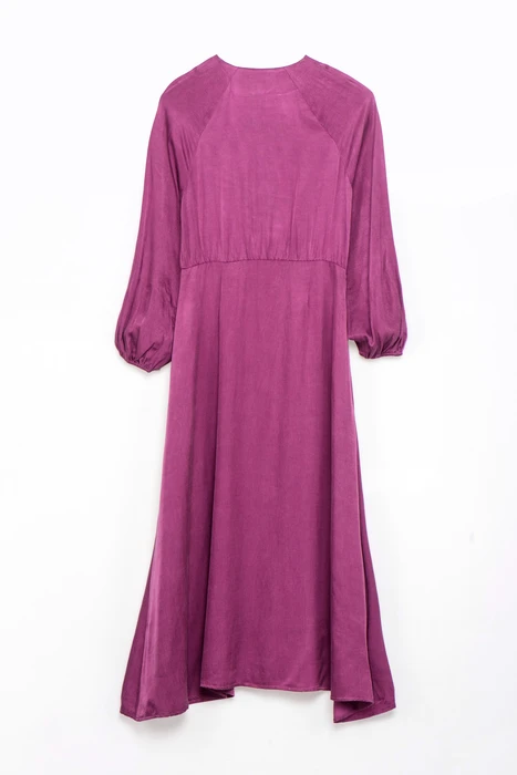 שמלת דמוי זמש כפתורים סגול סחלב