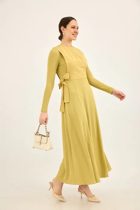 סט סריג עם עליונית כותנה קשירה אפור כחול