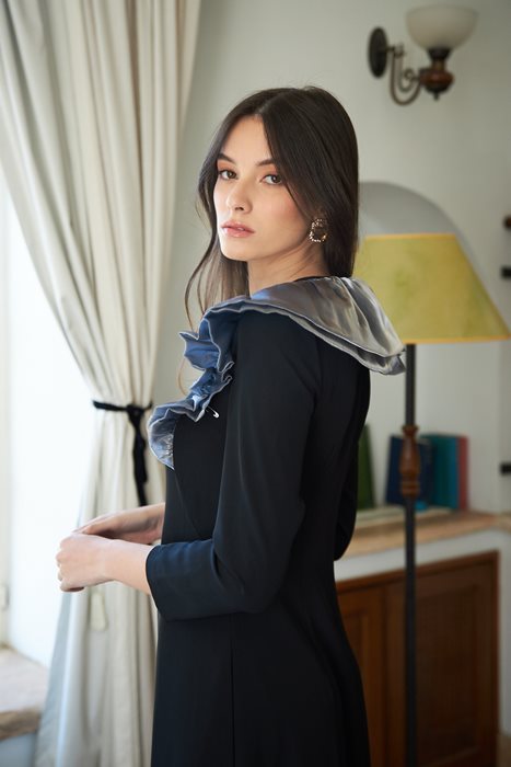 שמלת אורגנזה בכתף כסוף